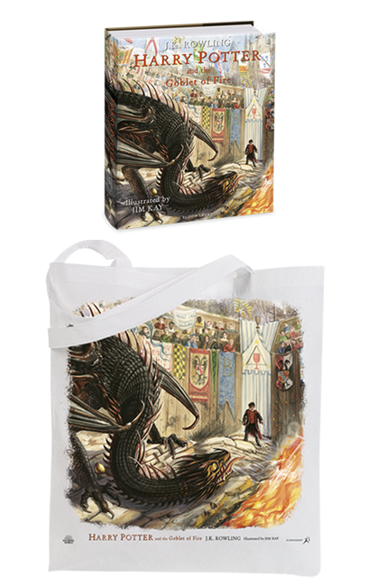Illustrated Goblet of Fire with tote bag preorder swag