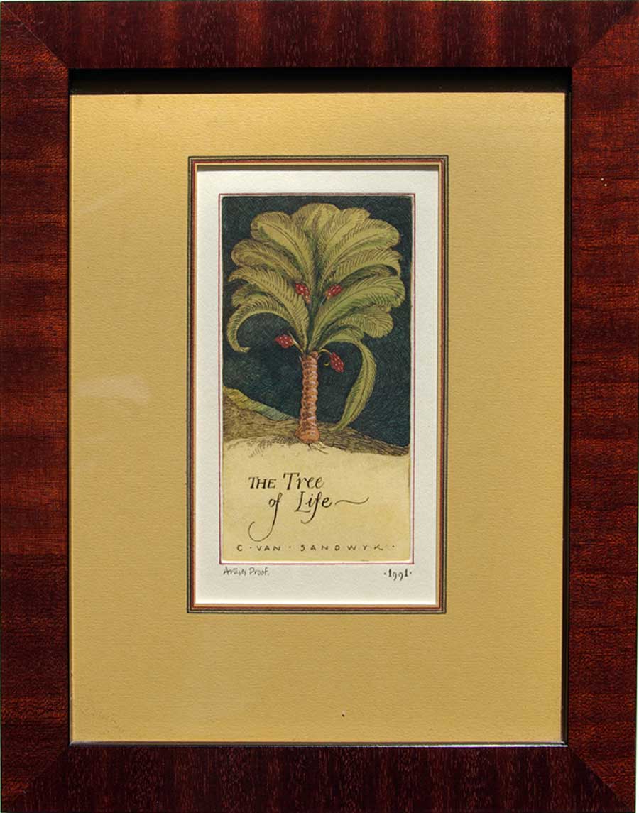 The Tree of Life, framed painted etching (Charles van Sandwyk, 1991)