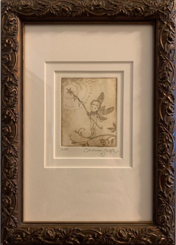 Fairy with Wand, framed etching from How to see Fairies (Charles van Sandwyk, 2006)