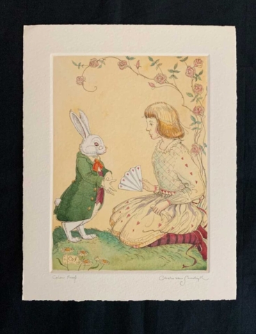 Alice and White Rabbit, painted etching from 'Alice in Wonderland' (Charles van Sandwyk, 2015)