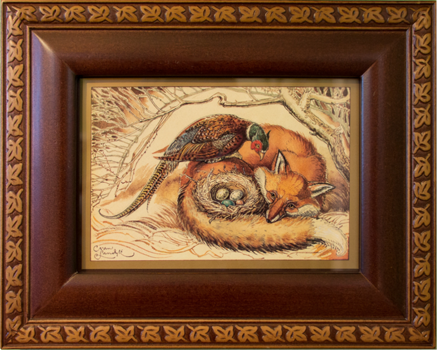 CVS Framed Art Card Fox Pheasant Affairs of the Heart