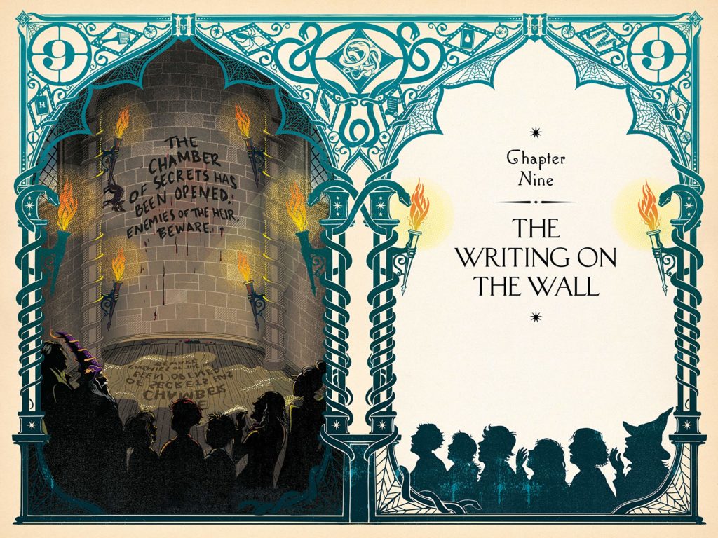 MinaLima Harry Potter Chamber Secrets int wall writing